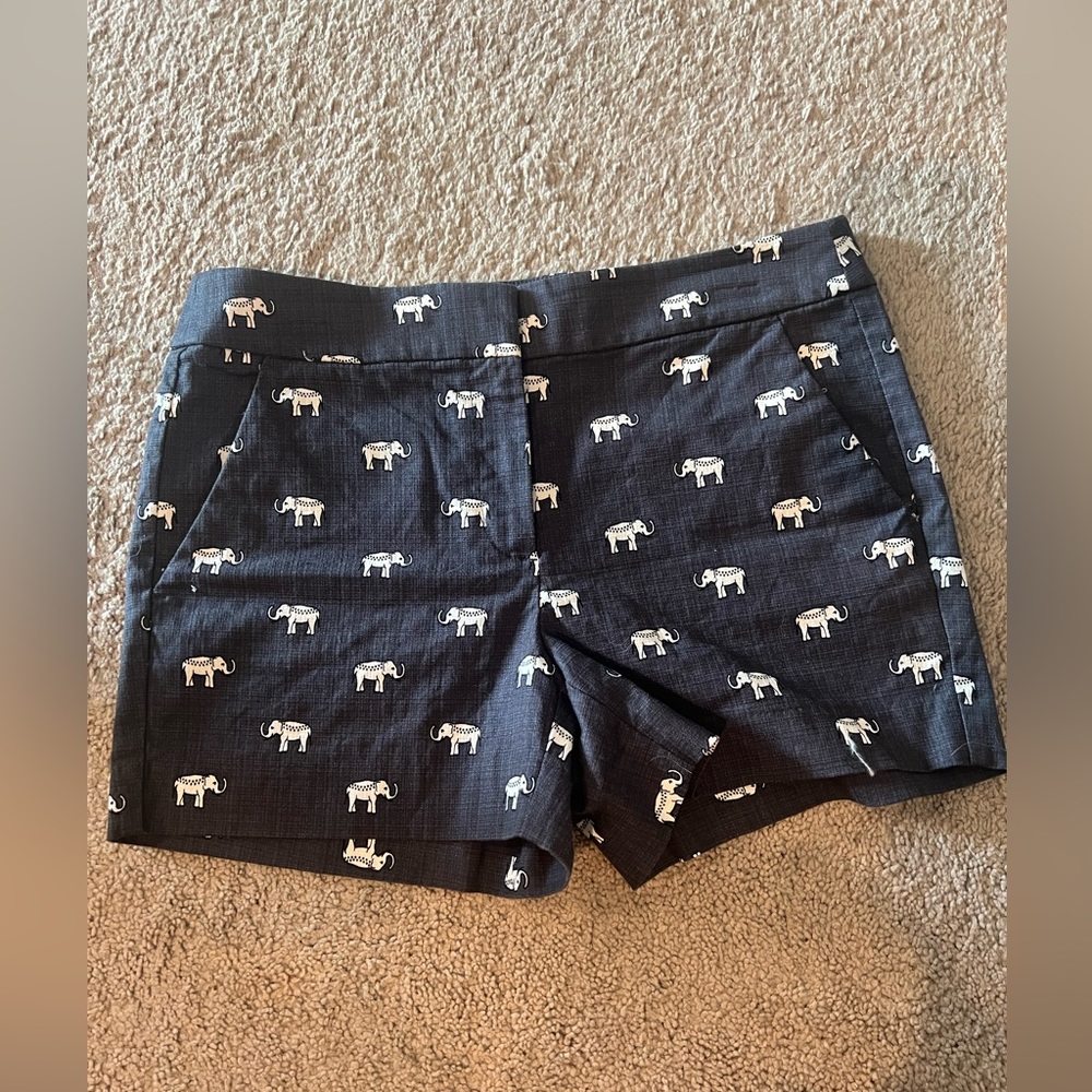 LOFT Riviera Blue Elephant Shorts - Size 6